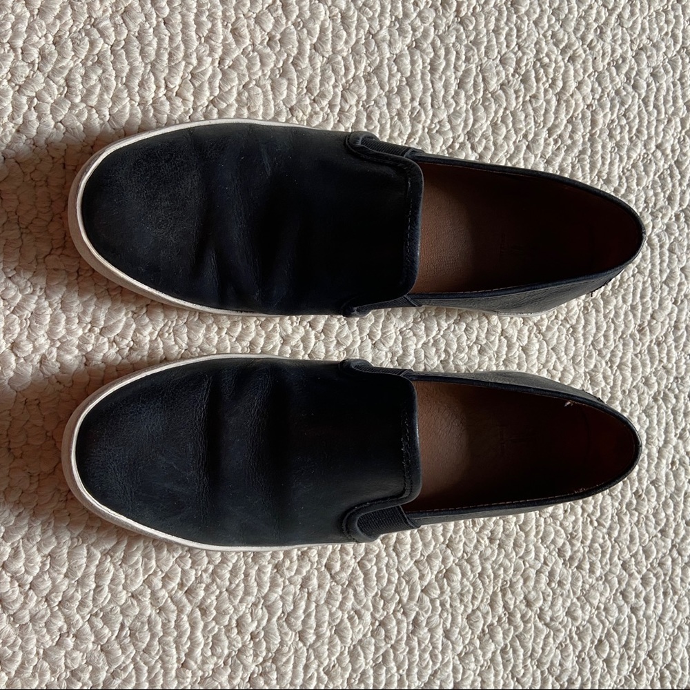 Frye Ivy Black Leather Slip-on Sneakers